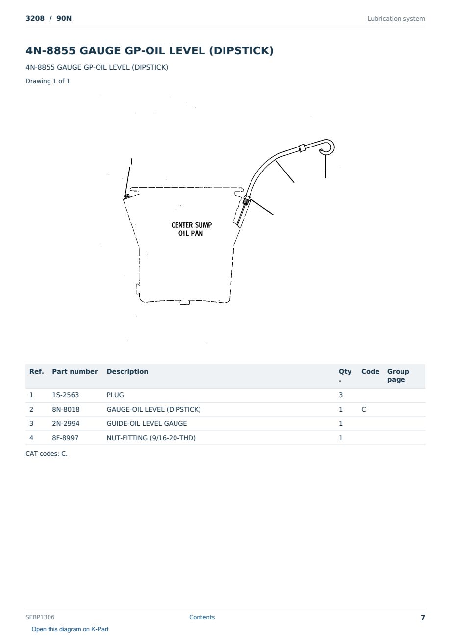 Caterpillar 3208 S/N 90N Partsbook SEBP1306 (English) - sample page 7 of 10 Caterpillar 3208 S/N 90N Partsbook SEBP1306 (English) - sample page 7 of 10