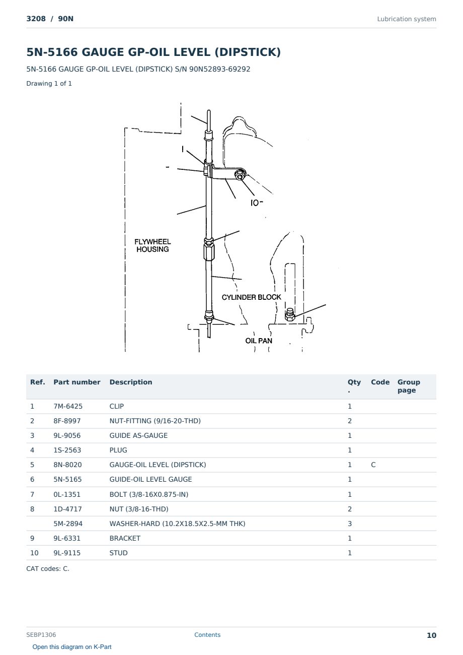 Caterpillar 3208 S/N 90N Partsbook SEBP1306 (English) - sample page 10 of 10 Caterpillar 3208 S/N 90N Partsbook SEBP1306 (English) - sample page 10 of 10