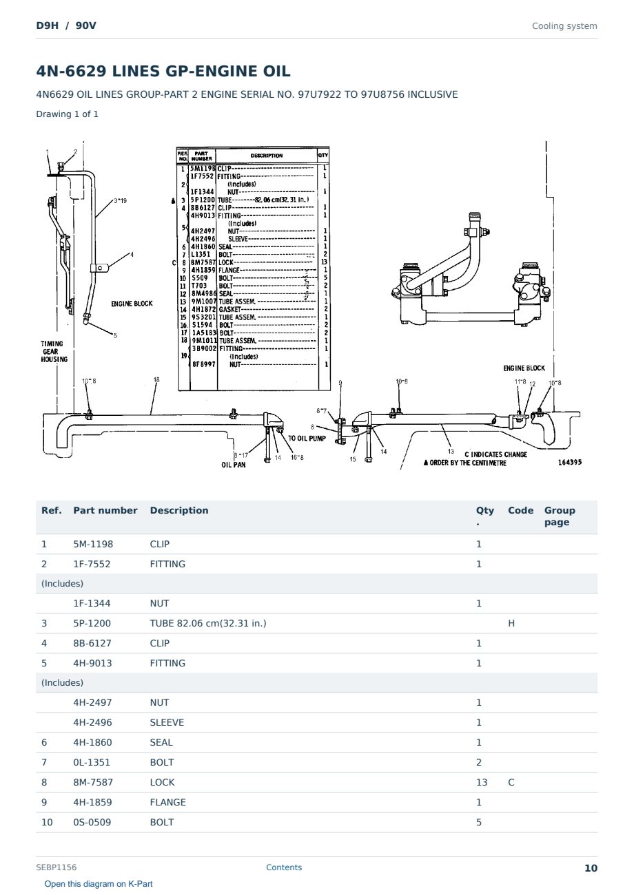Caterpillar D9H S/N 90V Partsbook SEBP1156 (English) - sample page 10 of 10 Caterpillar D9H S/N 90V Partsbook SEBP1156 (English) - sample page 10 of 10