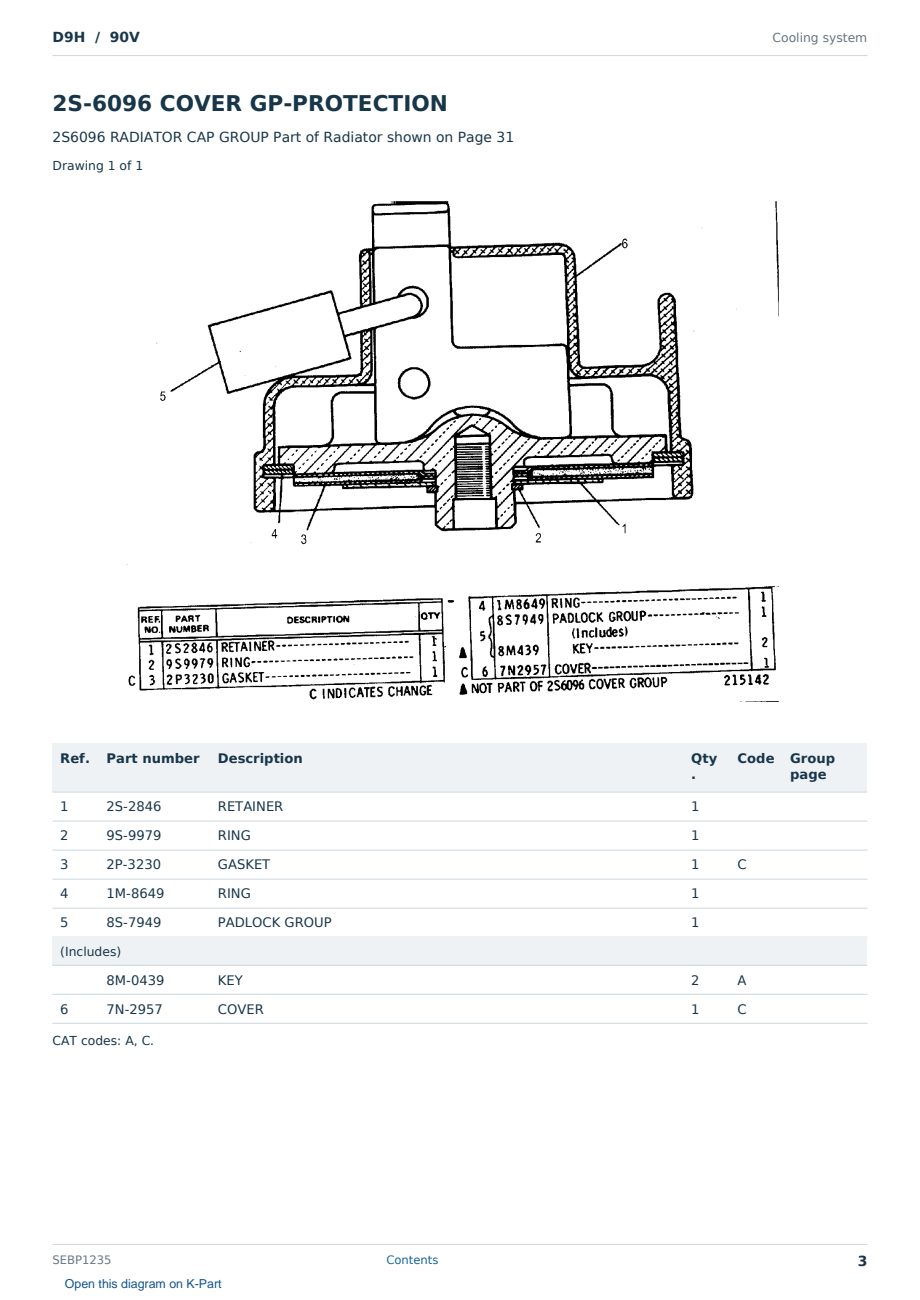 Caterpillar D9H S/N 90V Partsbook SEBP1235 (English) - sample page 3 of 10 Caterpillar D9H S/N 90V Partsbook SEBP1235 (English) - sample page 3 of 10