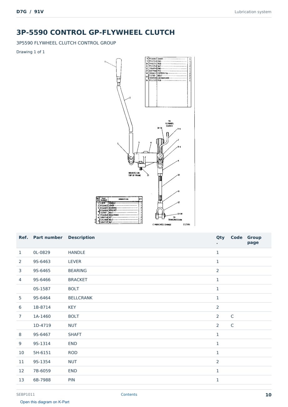 Caterpillar D7G S/N 91V Partsbook SEBP1011 (English) - sample page 10 of 10 Caterpillar D7G S/N 91V Partsbook SEBP1011 (English) - sample page 10 of 10