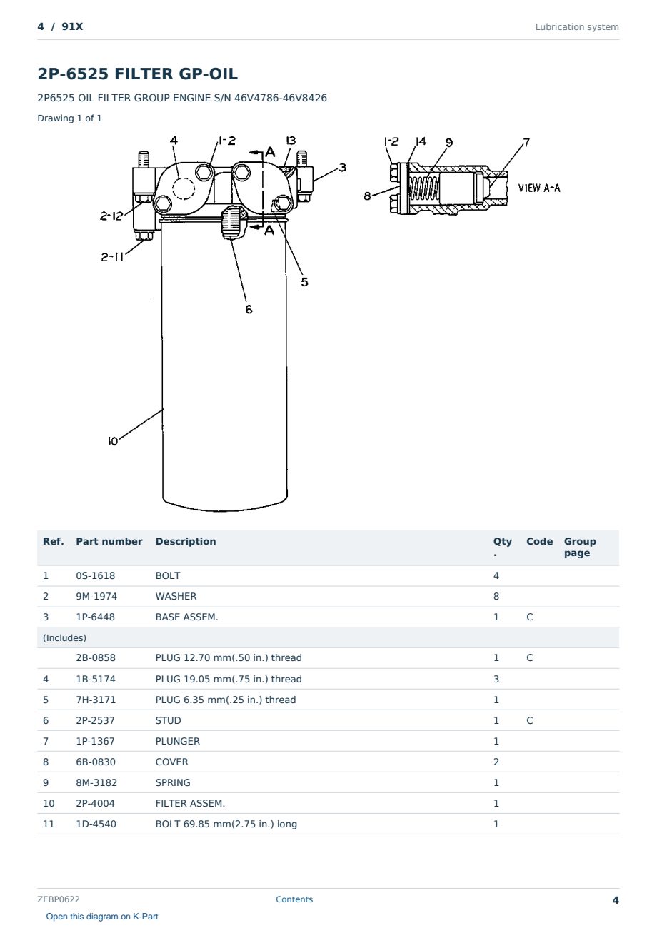 Caterpillar 4 S/N 91X Partsbook ZEBP0622 (English) - sample page 4 of 10 Caterpillar 4 S/N 91X Partsbook ZEBP0622 (English) - sample page 4 of 10