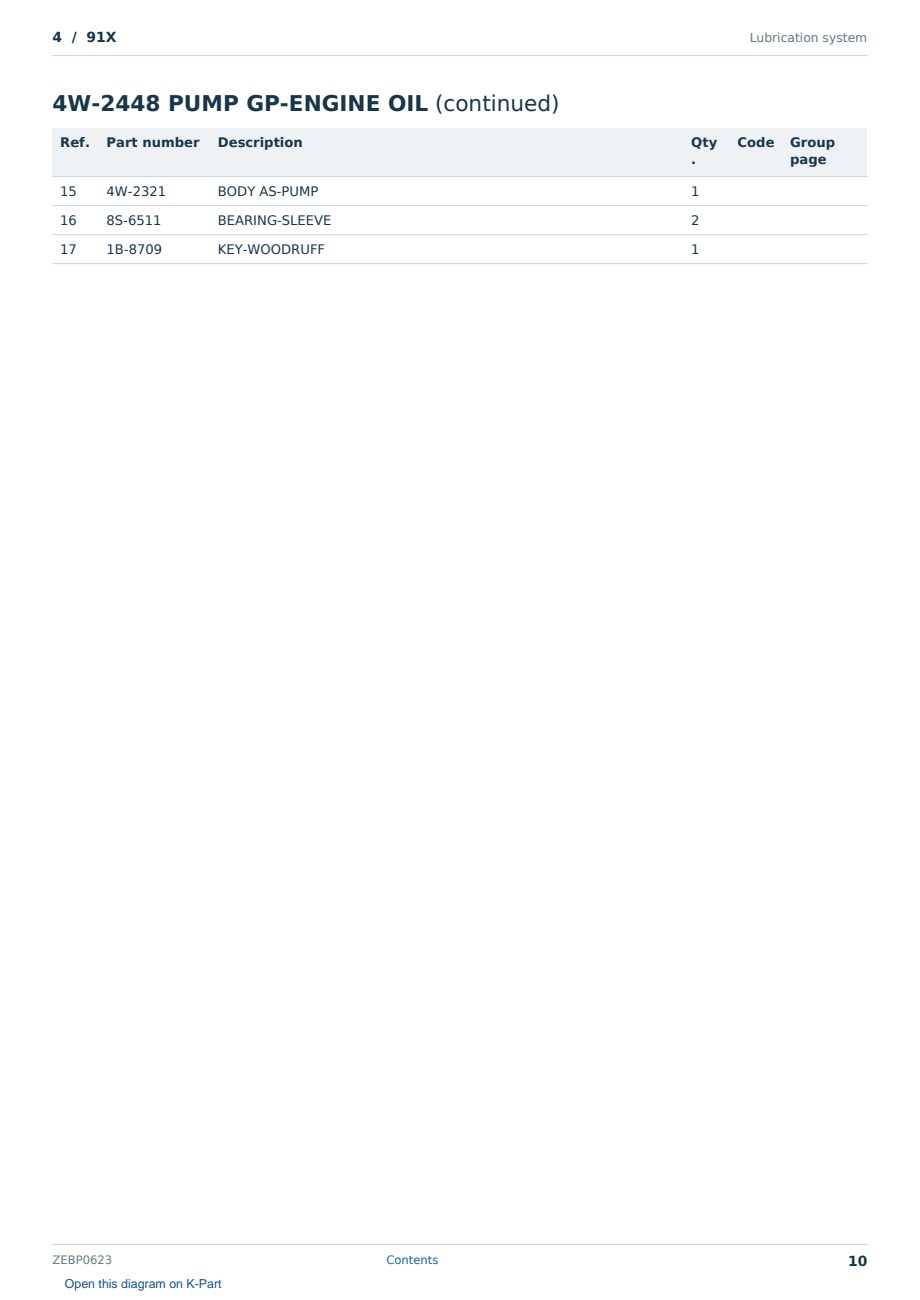Caterpillar 4 S/N 91X Partsbook ZEBP0623 (English) - sample page 10 of 10 Caterpillar 4 S/N 91X Partsbook ZEBP0623 (English) - sample page 10 of 10