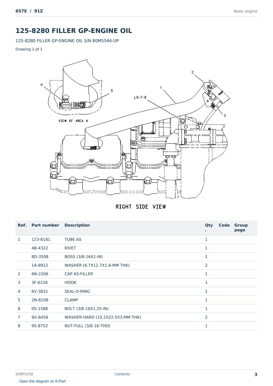 Caterpillar 657E S/N 91Z Partsbook SEBP5258 (English) - sample page 3 of 10 Caterpillar 657E S/N 91Z Partsbook SEBP5258 (English) - sample page 3 of 10
