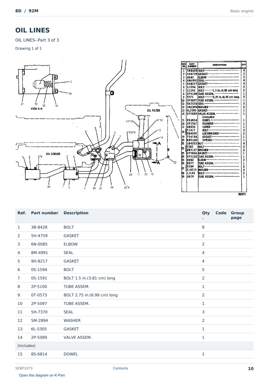 Caterpillar 8D S/N 92M Partsbook SEBP1073 (English) - sample page 10 of 10 Caterpillar 8D S/N 92M Partsbook SEBP1073 (English) - sample page 10 of 10