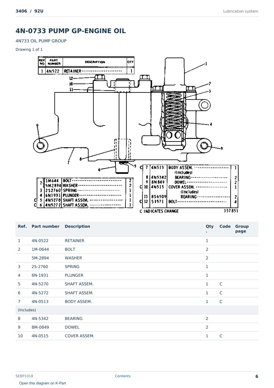 Caterpillar 3406 S/N 92U Partsbook SEBP1018 (English) - sample page 6 of 10 Caterpillar 3406 S/N 92U Partsbook SEBP1018 (English) - sample page 6 of 10