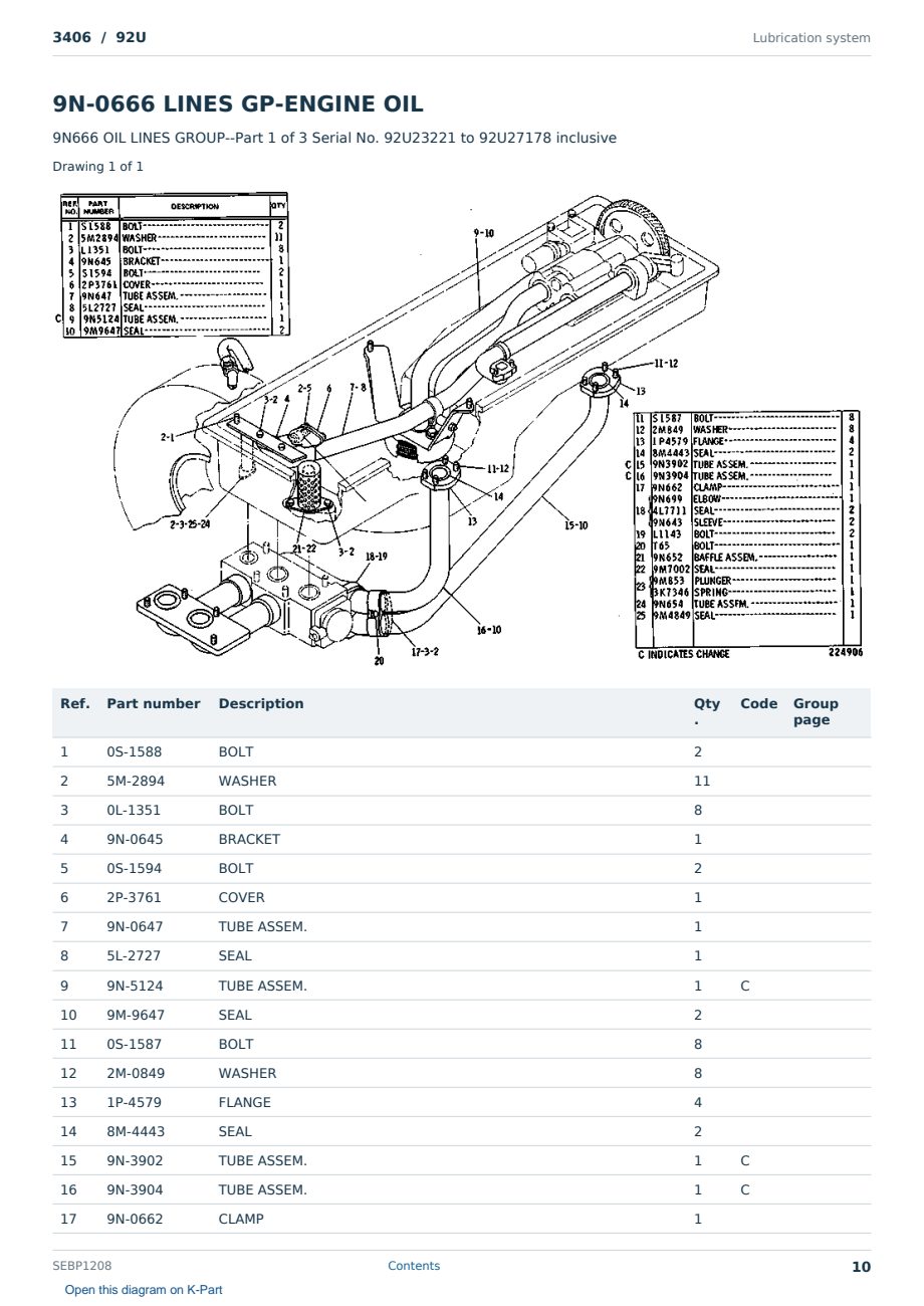 Caterpillar 3406 S/N 92U Partsbook SEBP1208 (English) - sample page 10 of 10 Caterpillar 3406 S/N 92U Partsbook SEBP1208 (English) - sample page 10 of 10