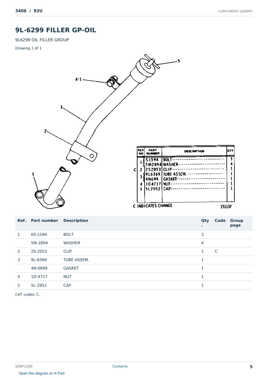 Caterpillar 3406 S/N 92U Partsbook SEBP1209 (English) - sample page 5 of 10 Caterpillar 3406 S/N 92U Partsbook SEBP1209 (English) - sample page 5 of 10