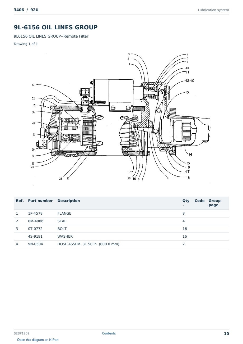 Caterpillar 3406 S/N 92U Partsbook SEBP1209 (English) - sample page 10 of 10 Caterpillar 3406 S/N 92U Partsbook SEBP1209 (English) - sample page 10 of 10