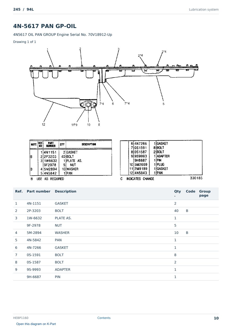 Caterpillar 245 S/N 94L Partsbook HEBP1160 (English) - sample page 10 of 10 Caterpillar 245 S/N 94L Partsbook HEBP1160 (English) - sample page 10 of 10