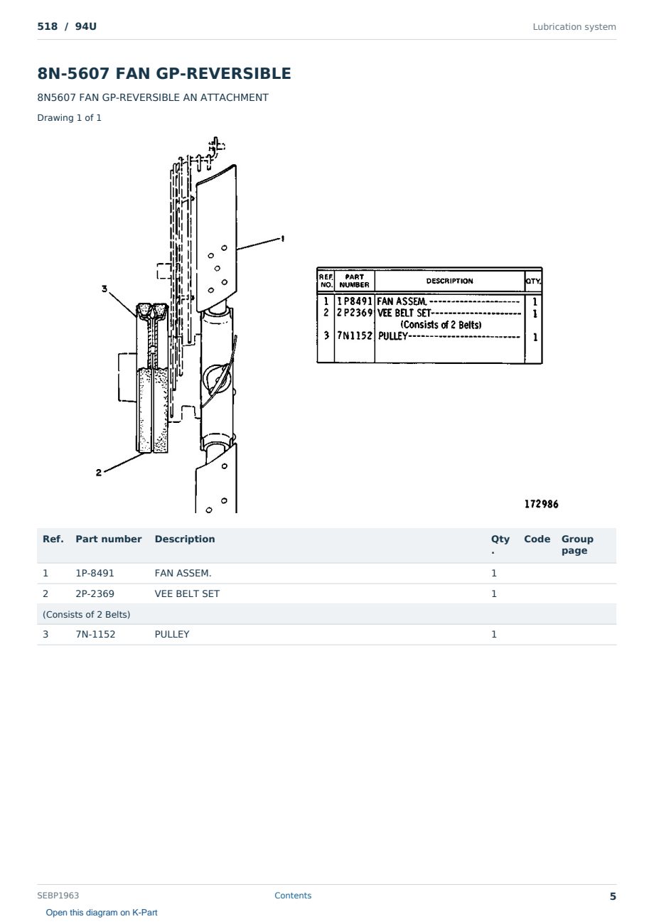 Caterpillar 518 S/N 94U Partsbook SEBP1963 (English) - sample page 5 of 10 Caterpillar 518 S/N 94U Partsbook SEBP1963 (English) - sample page 5 of 10