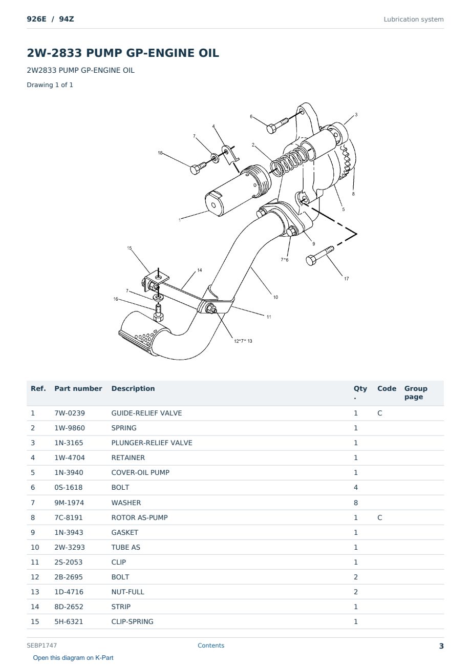 Caterpillar 926E S/N 94Z Partsbook SEBP1747 (English) - sample page 3 of 10 Caterpillar 926E S/N 94Z Partsbook SEBP1747 (English) - sample page 3 of 10