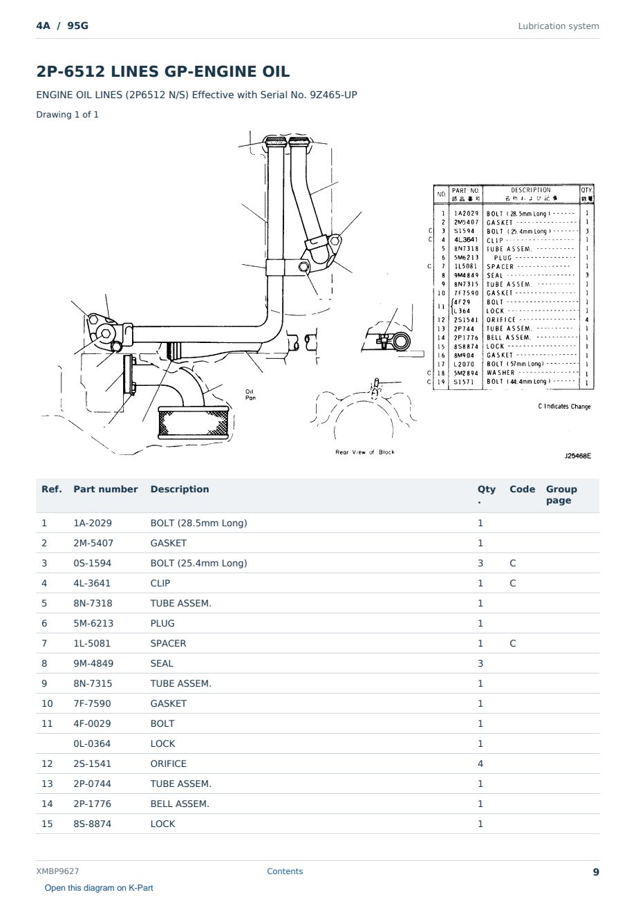 Caterpillar 4A S/N 95G Partsbook XMBP9627 (English) - sample page 9 of 10 Caterpillar 4A S/N 95G Partsbook XMBP9627 (English) - sample page 9 of 10