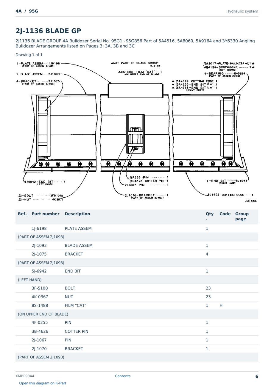 Caterpillar 4A S/N 95G Partsbook XMBP9844 (English) - sample page 6 of 10 Caterpillar 4A S/N 95G Partsbook XMBP9844 (English) - sample page 6 of 10