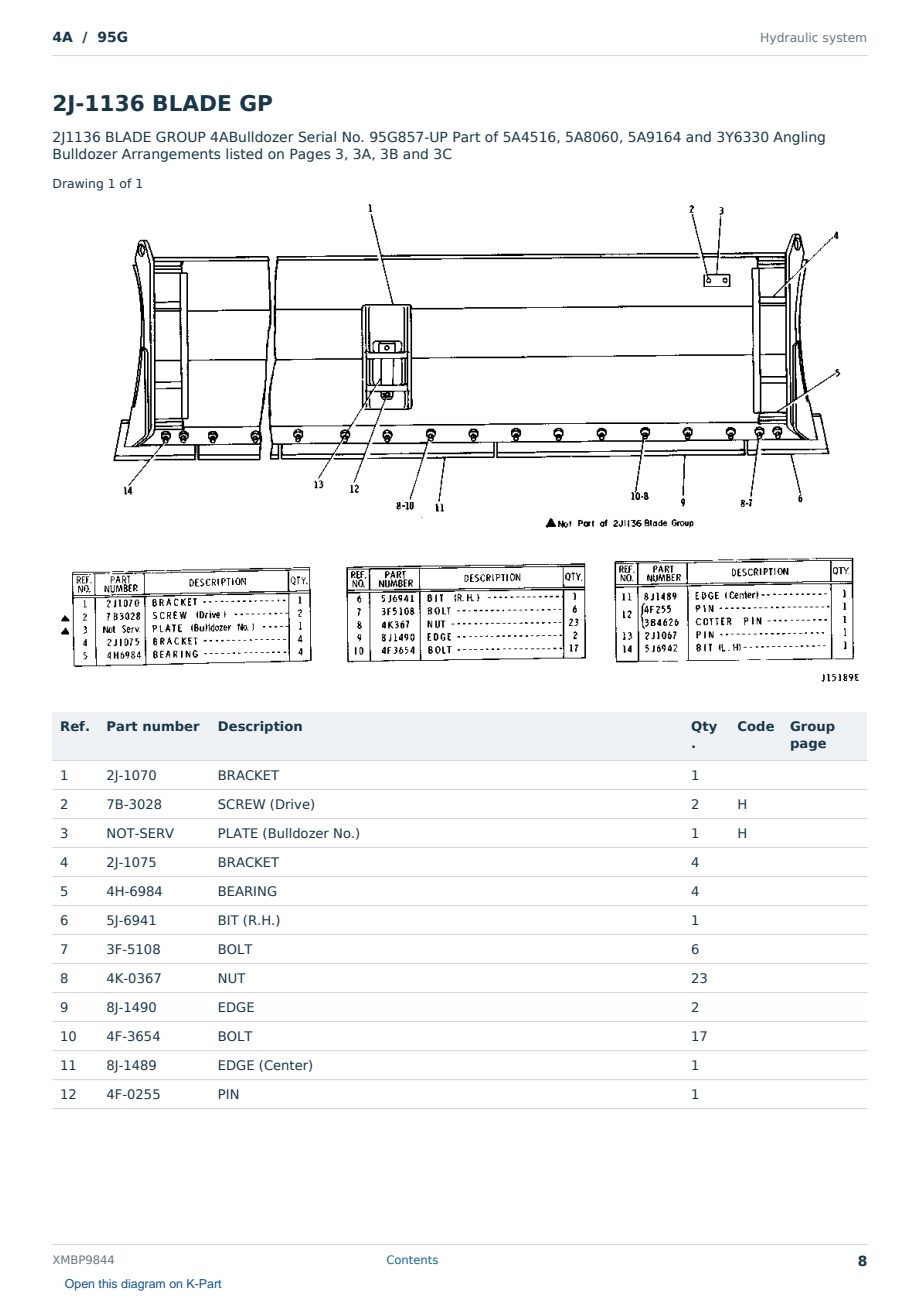 Caterpillar 4A S/N 95G Partsbook XMBP9844 (English) - sample page 8 of 10 Caterpillar 4A S/N 95G Partsbook XMBP9844 (English) - sample page 8 of 10