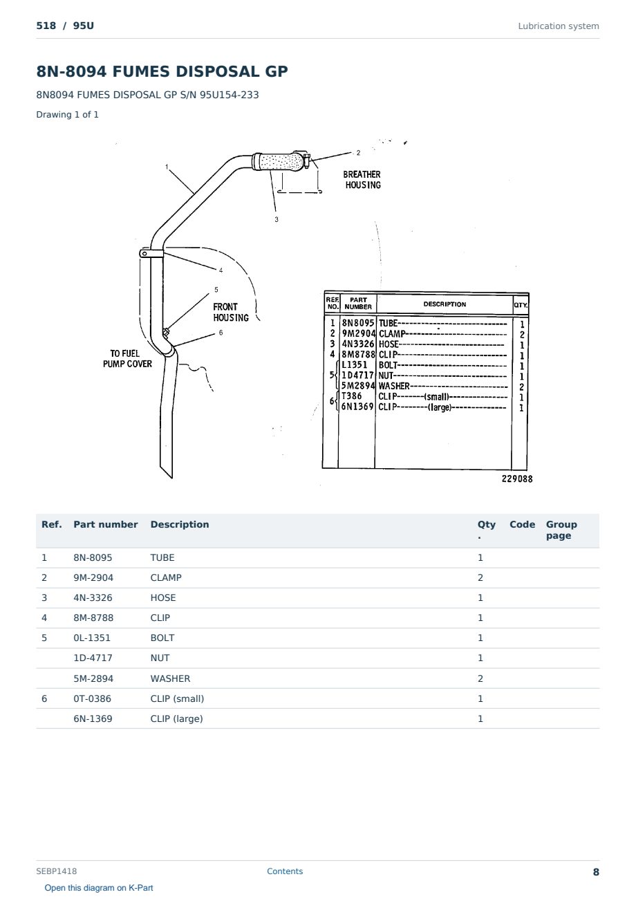 Caterpillar 518 S/N 95U Partsbook SEBP1418 (English) - sample page 8 of 10 Caterpillar 518 S/N 95U Partsbook SEBP1418 (English) - sample page 8 of 10