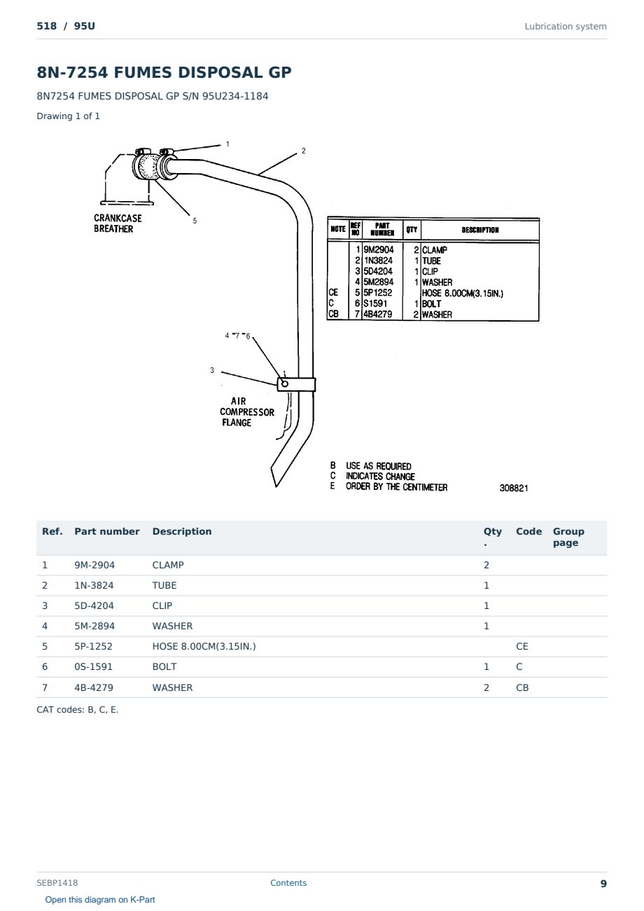 Caterpillar 518 S/N 95U Partsbook SEBP1418 (English) - sample page 9 of 10 Caterpillar 518 S/N 95U Partsbook SEBP1418 (English) - sample page 9 of 10