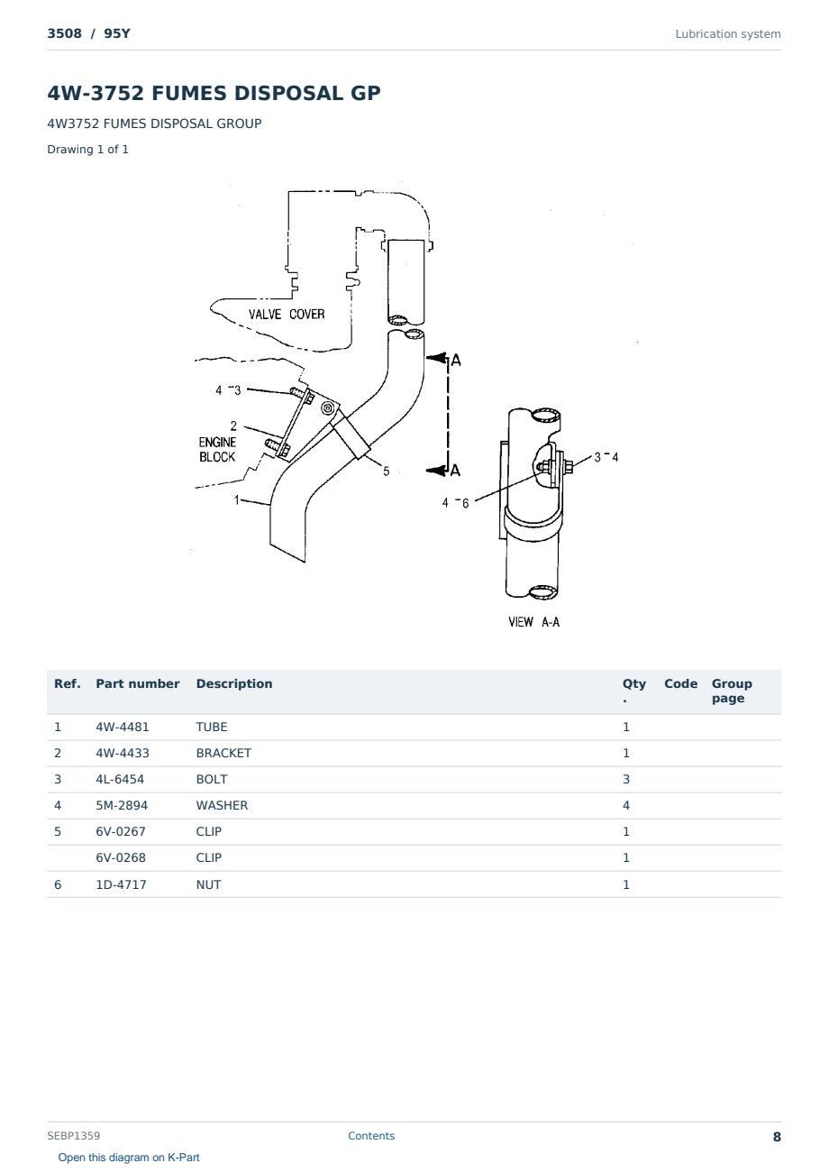 Caterpillar 3508 S/N 95Y Partsbook SEBP1359 (English) - sample page 8 of 10 Caterpillar 3508 S/N 95Y Partsbook SEBP1359 (English) - sample page 8 of 10