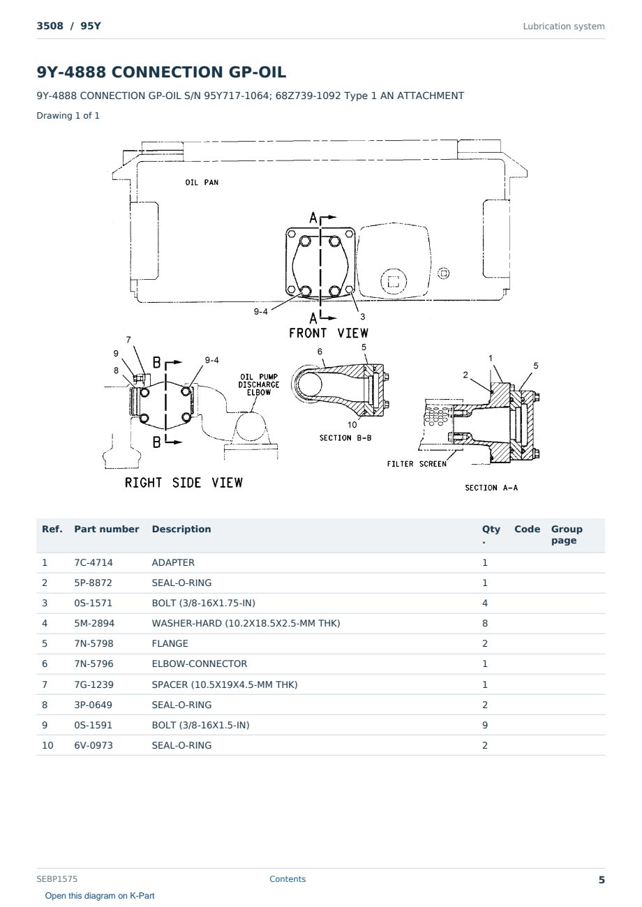 Caterpillar 3508 S/N 95Y Partsbook SEBP1575 (English) - sample page 5 of 10 Caterpillar 3508 S/N 95Y Partsbook SEBP1575 (English) - sample page 5 of 10
