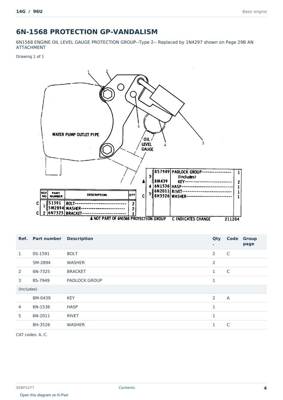Caterpillar 14G S/N 96U Partsbook SEBP1077 (English) - sample page 4 of 10 Caterpillar 14G S/N 96U Partsbook SEBP1077 (English) - sample page 4 of 10