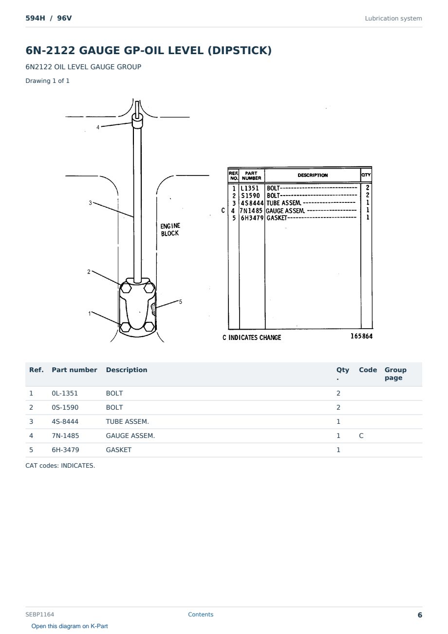 Caterpillar 594H S/N 96V Partsbook SEBP1164 (English) - sample page 6 of 10 Caterpillar 594H S/N 96V Partsbook SEBP1164 (English) - sample page 6 of 10