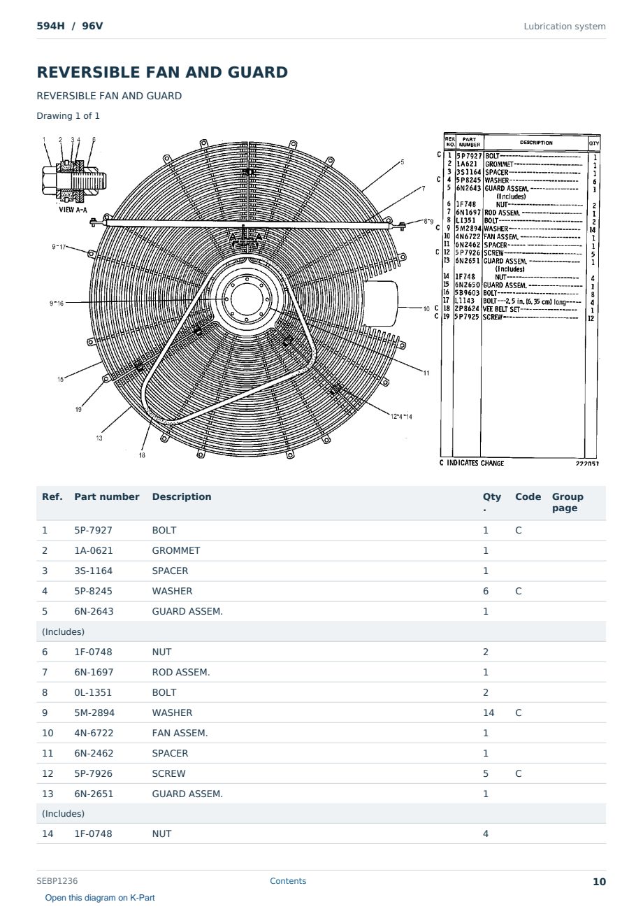 Caterpillar 594H S/N 96V Partsbook SEBP1236 (English) - sample page 10 of 10 Caterpillar 594H S/N 96V Partsbook SEBP1236 (English) - sample page 10 of 10