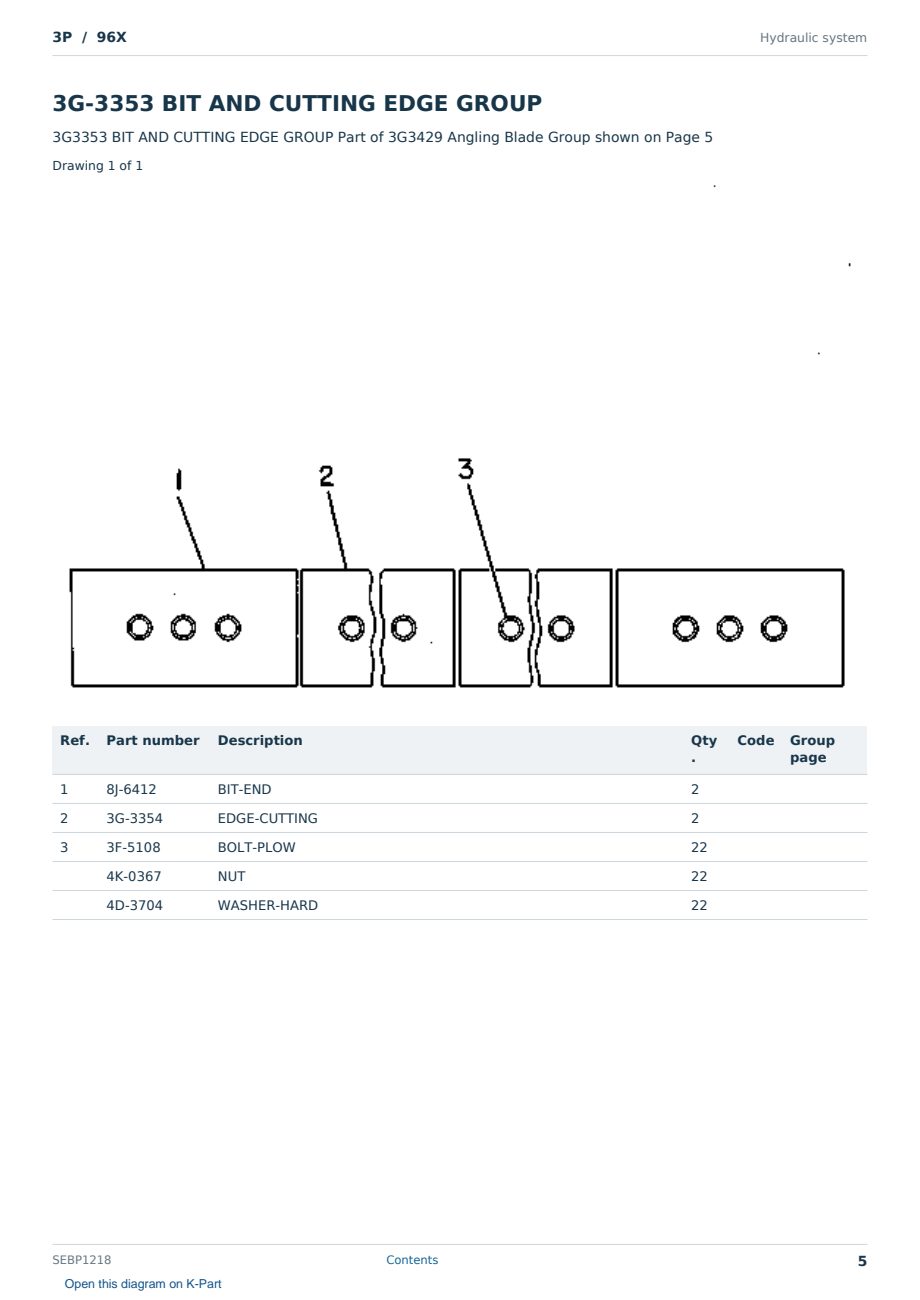 Caterpillar 3P S/N 96X Partsbook SEBP1218 (English) - sample page 5 of 10 Caterpillar 3P S/N 96X Partsbook SEBP1218 (English) - sample page 5 of 10