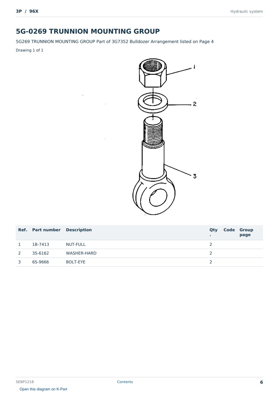 Caterpillar 3P S/N 96X Partsbook SEBP1218 (English) - sample page 6 of 10 Caterpillar 3P S/N 96X Partsbook SEBP1218 (English) - sample page 6 of 10