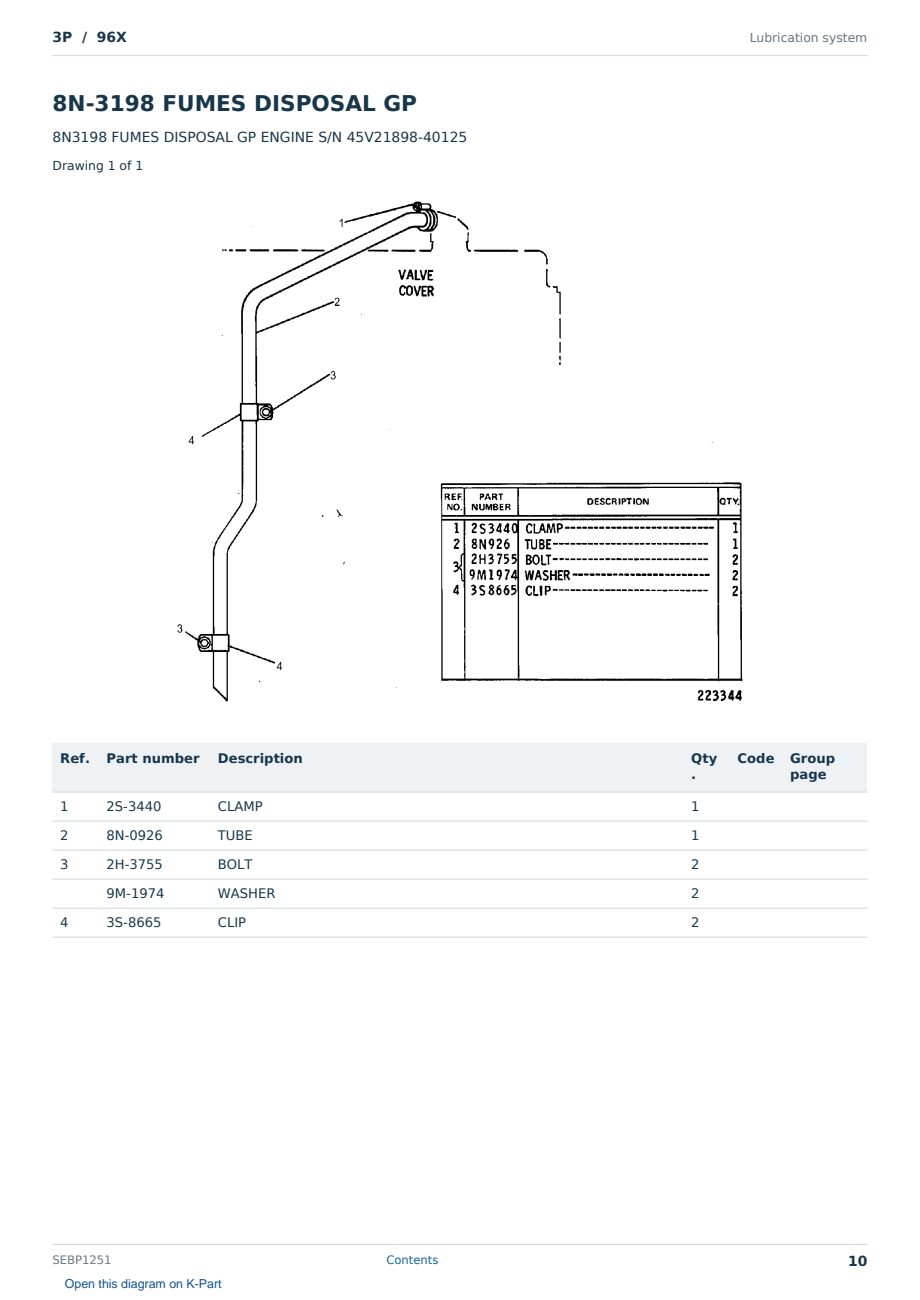 Caterpillar 3P S/N 96X Partsbook SEBP1251 (English) - sample page 10 of 10 Caterpillar 3P S/N 96X Partsbook SEBP1251 (English) - sample page 10 of 10