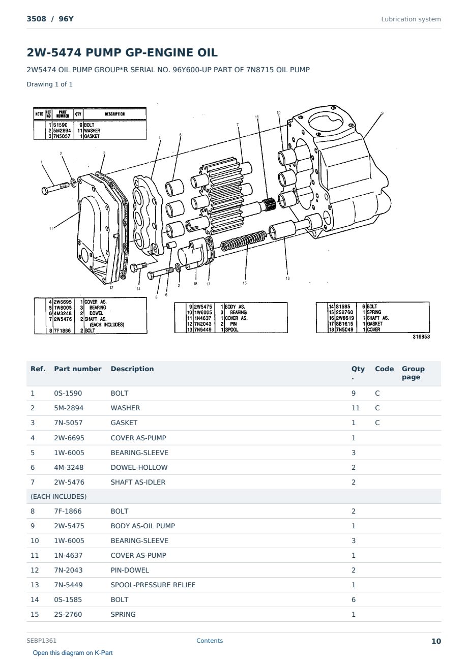 Caterpillar 3508 S/N 96Y Partsbook SEBP1361 (English) - sample page 10 of 10 Caterpillar 3508 S/N 96Y Partsbook SEBP1361 (English) - sample page 10 of 10
