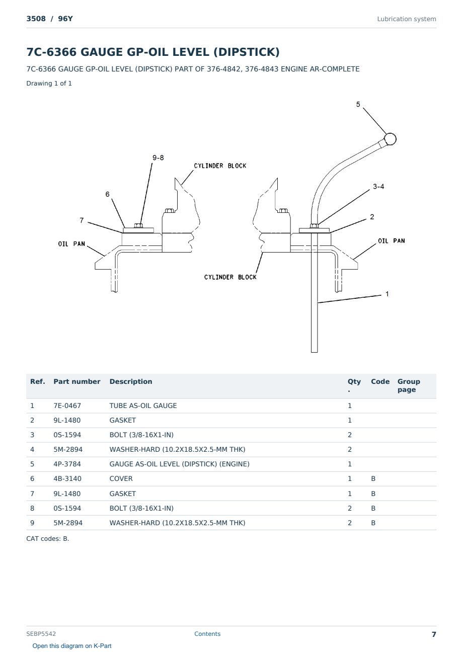 Caterpillar 3508 S/N 96Y Partsbook SEBP5542 (English) - sample page 7 of 10 Caterpillar 3508 S/N 96Y Partsbook SEBP5542 (English) - sample page 7 of 10