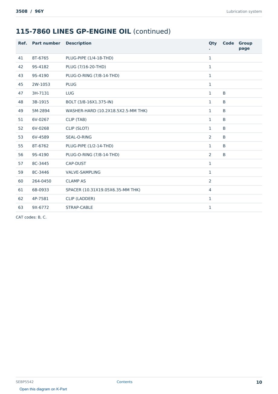 Caterpillar 3508 S/N 96Y Partsbook SEBP5542 (English) - sample page 10 of 10 Caterpillar 3508 S/N 96Y Partsbook SEBP5542 (English) - sample page 10 of 10