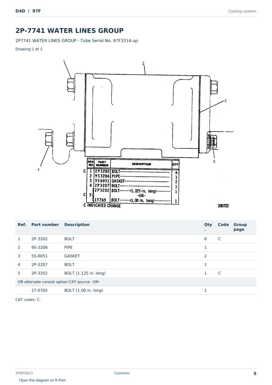 Caterpillar D4D S/N 97F Partsbook ZEBP0615 (English) - sample page 5 of 10 Caterpillar D4D S/N 97F Partsbook ZEBP0615 (English) - sample page 5 of 10