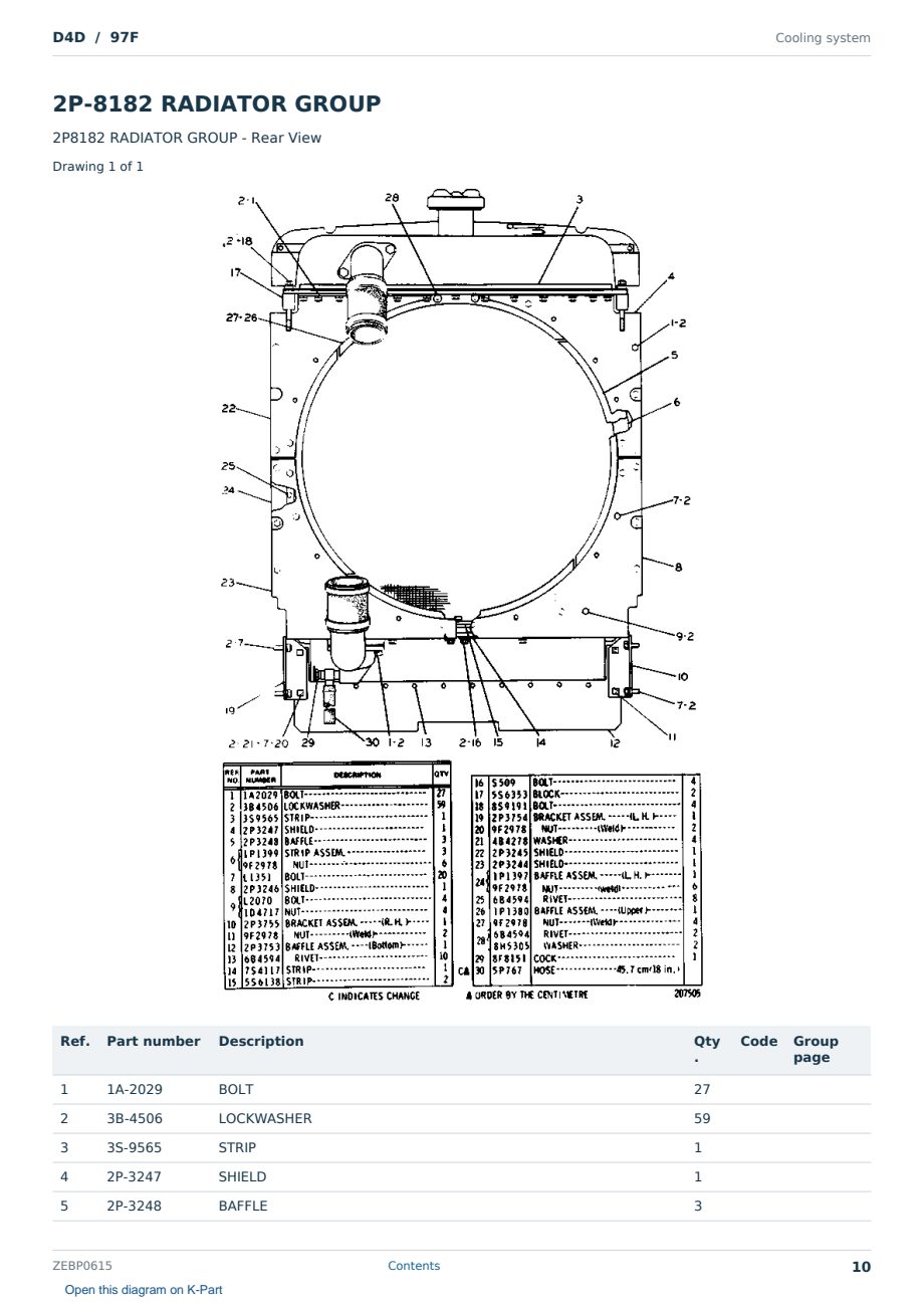 Caterpillar D4D S/N 97F Partsbook ZEBP0615 (English) - sample page 10 of 10 Caterpillar D4D S/N 97F Partsbook ZEBP0615 (English) - sample page 10 of 10