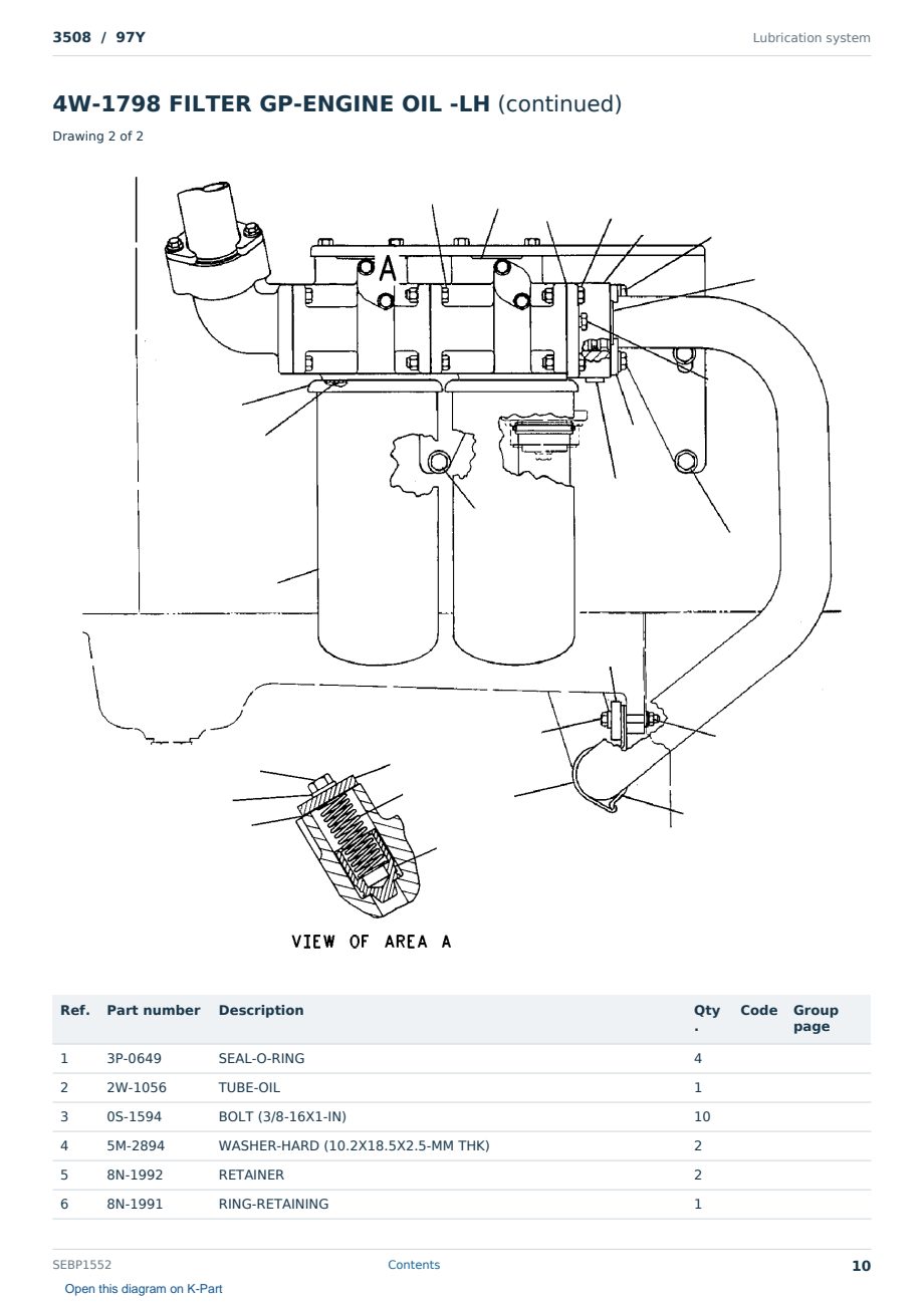 Caterpillar 3508 S/N 97Y Partsbook SEBP1552 (English) - sample page 10 of 10 Caterpillar 3508 S/N 97Y Partsbook SEBP1552 (English) - sample page 10 of 10