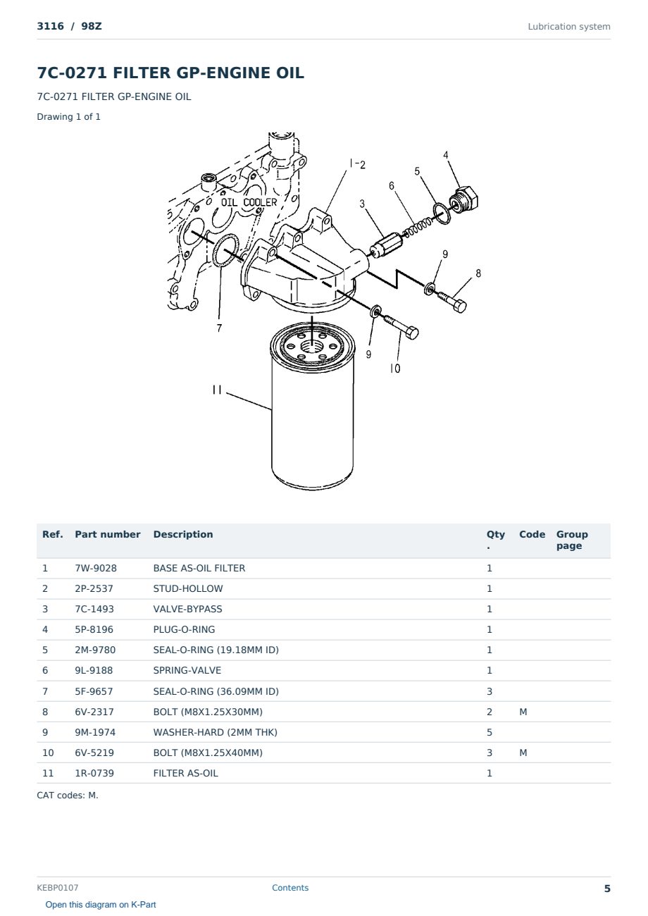 Caterpillar 3116 S/N 98Z Partsbook KEBP0107 (English) - sample page 5 of 10 Caterpillar 3116 S/N 98Z Partsbook KEBP0107 (English) - sample page 5 of 10
