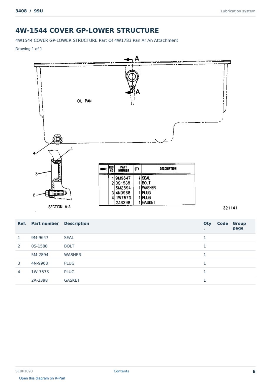 Caterpillar 3408 S/N 99U Partsbook SEBP1093 (English) - sample page 6 of 10 Caterpillar 3408 S/N 99U Partsbook SEBP1093 (English) - sample page 6 of 10