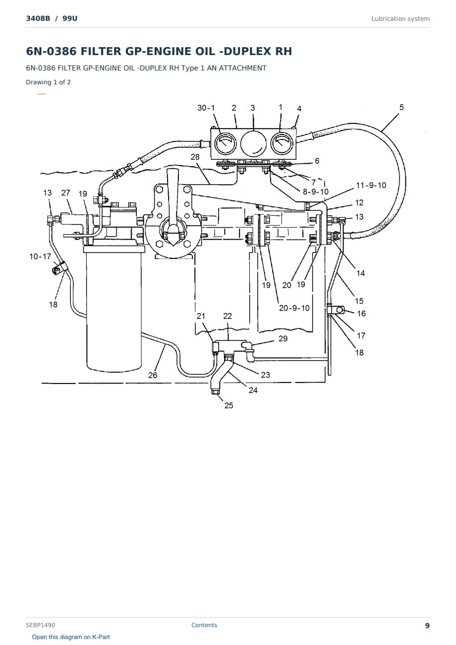 Caterpillar 3408B S/N 99U Partsbook SEBP1490 (English) - sample page 9 of 10 Caterpillar 3408B S/N 99U Partsbook SEBP1490 (English) - sample page 9 of 10
