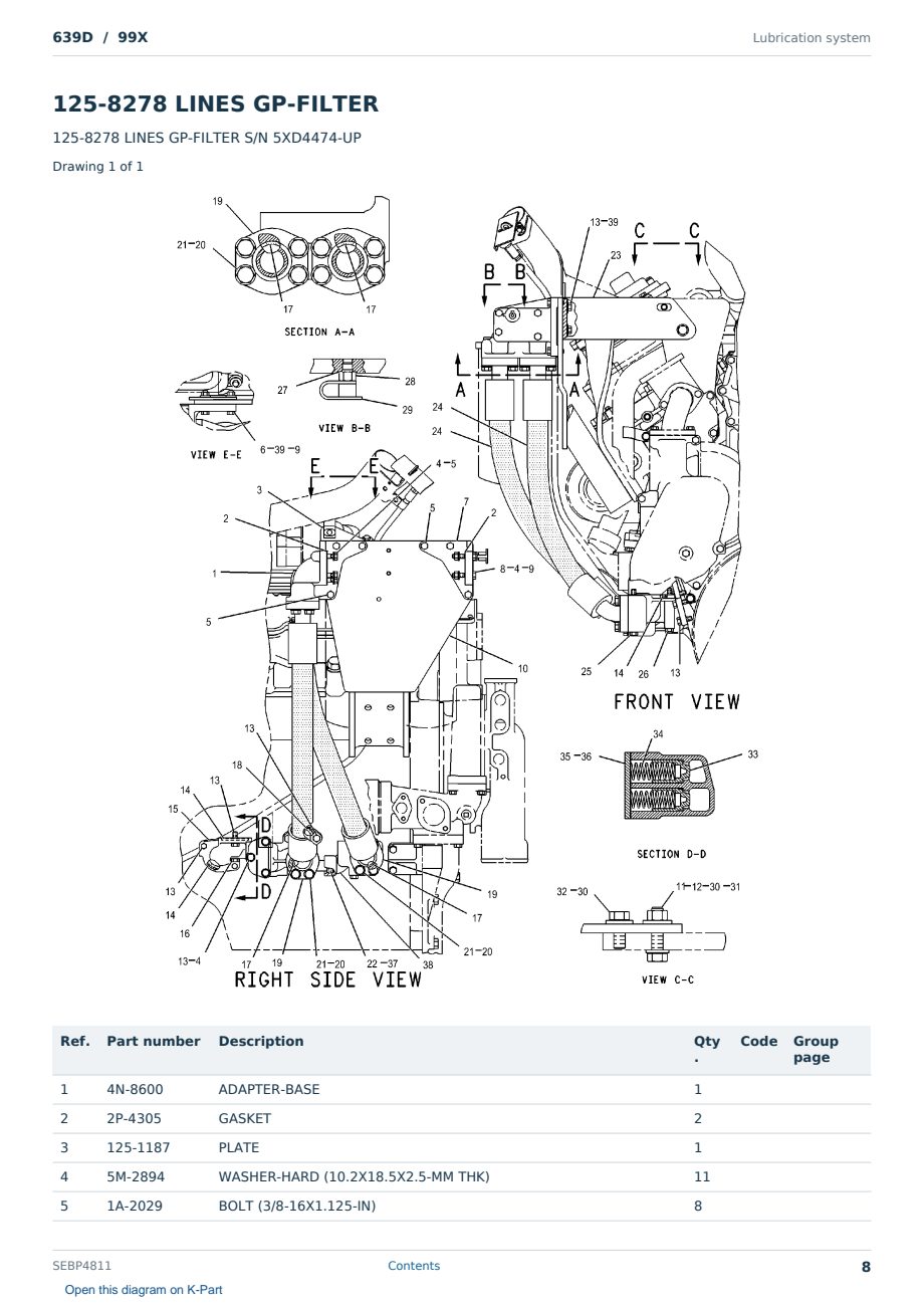 Caterpillar 639D S/N 99X Partsbook SEBP4811 (English) - sample page 8 of 10 Caterpillar 639D S/N 99X Partsbook SEBP4811 (English) - sample page 8 of 10