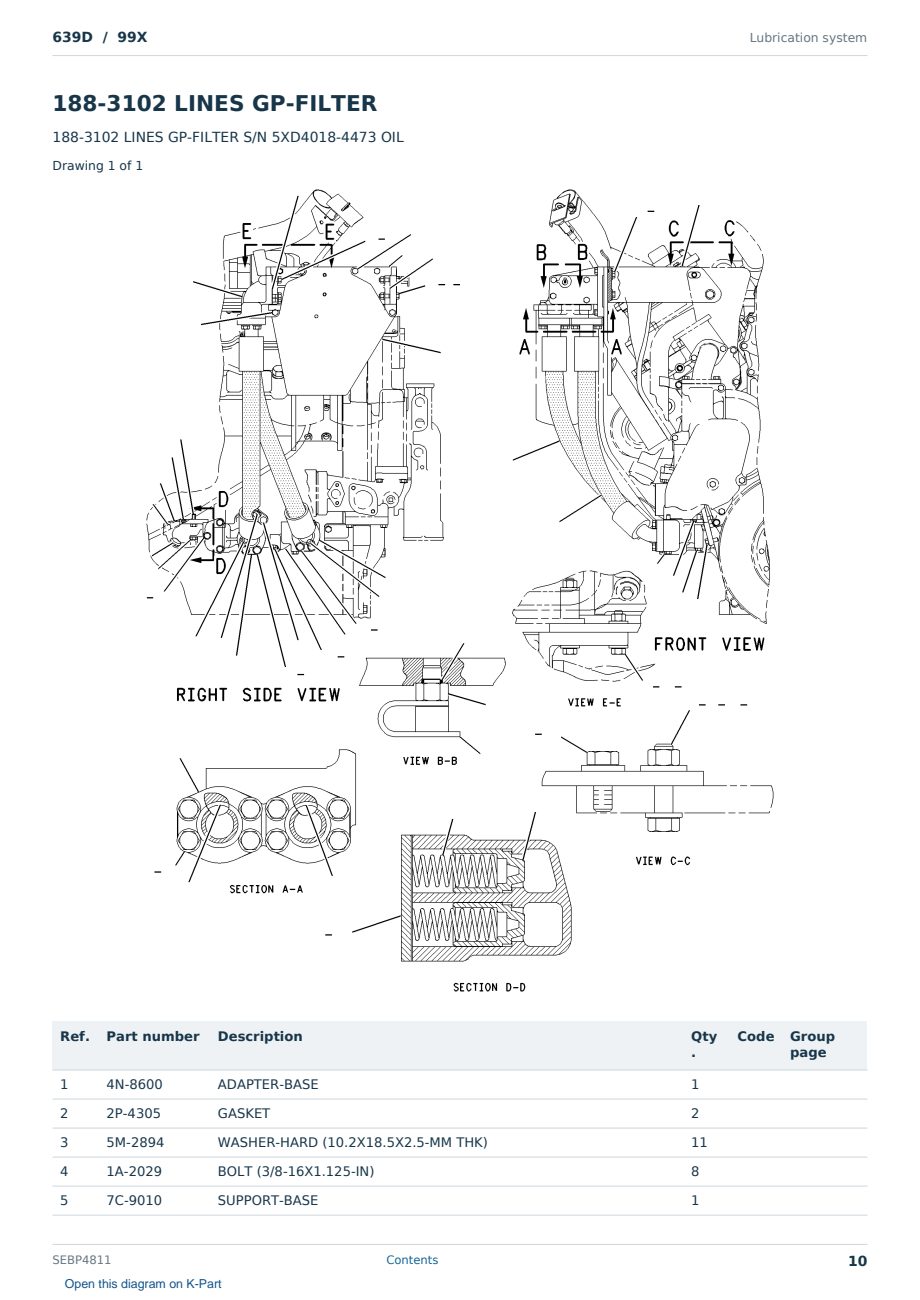 Caterpillar 639D S/N 99X Partsbook SEBP4811 (English) - sample page 10 of 10 Caterpillar 639D S/N 99X Partsbook SEBP4811 (English) - sample page 10 of 10