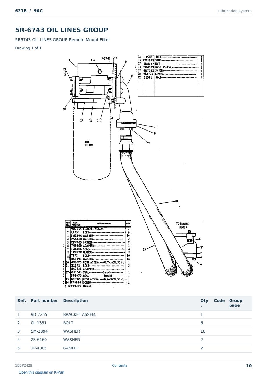Caterpillar 621B S/N 9AC Partsbook SEBP2429 (English) - sample page 10 of 10 Caterpillar 621B S/N 9AC Partsbook SEBP2429 (English) - sample page 10 of 10