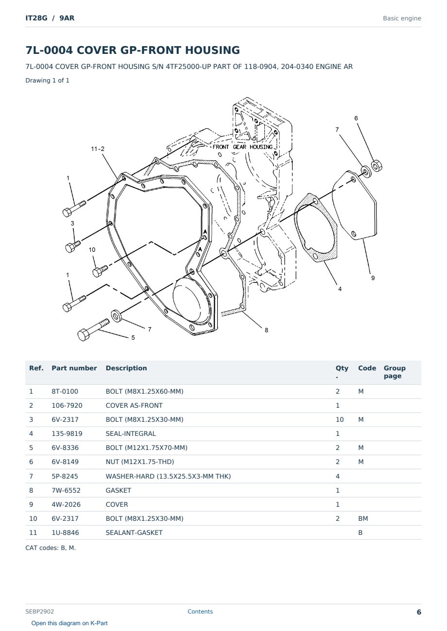 Caterpillar IT28G S/N 9AR Partsbook SEBP2902 (English) - sample page 6 of 10 Caterpillar IT28G S/N 9AR Partsbook SEBP2902 (English) - sample page 6 of 10