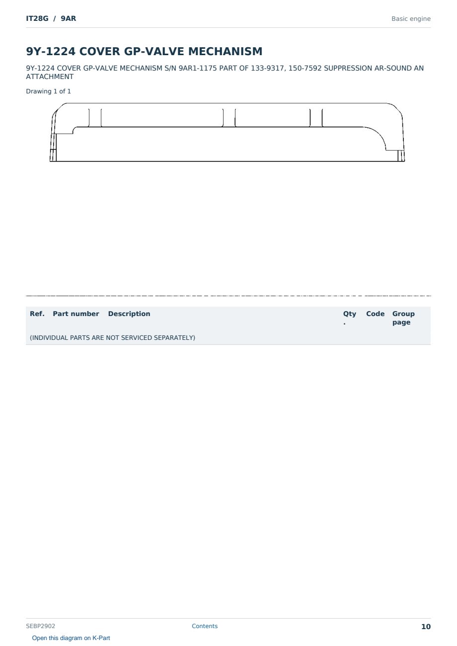 Caterpillar IT28G S/N 9AR Partsbook SEBP2902 (English) - sample page 10 of 10 Caterpillar IT28G S/N 9AR Partsbook SEBP2902 (English) - sample page 10 of 10