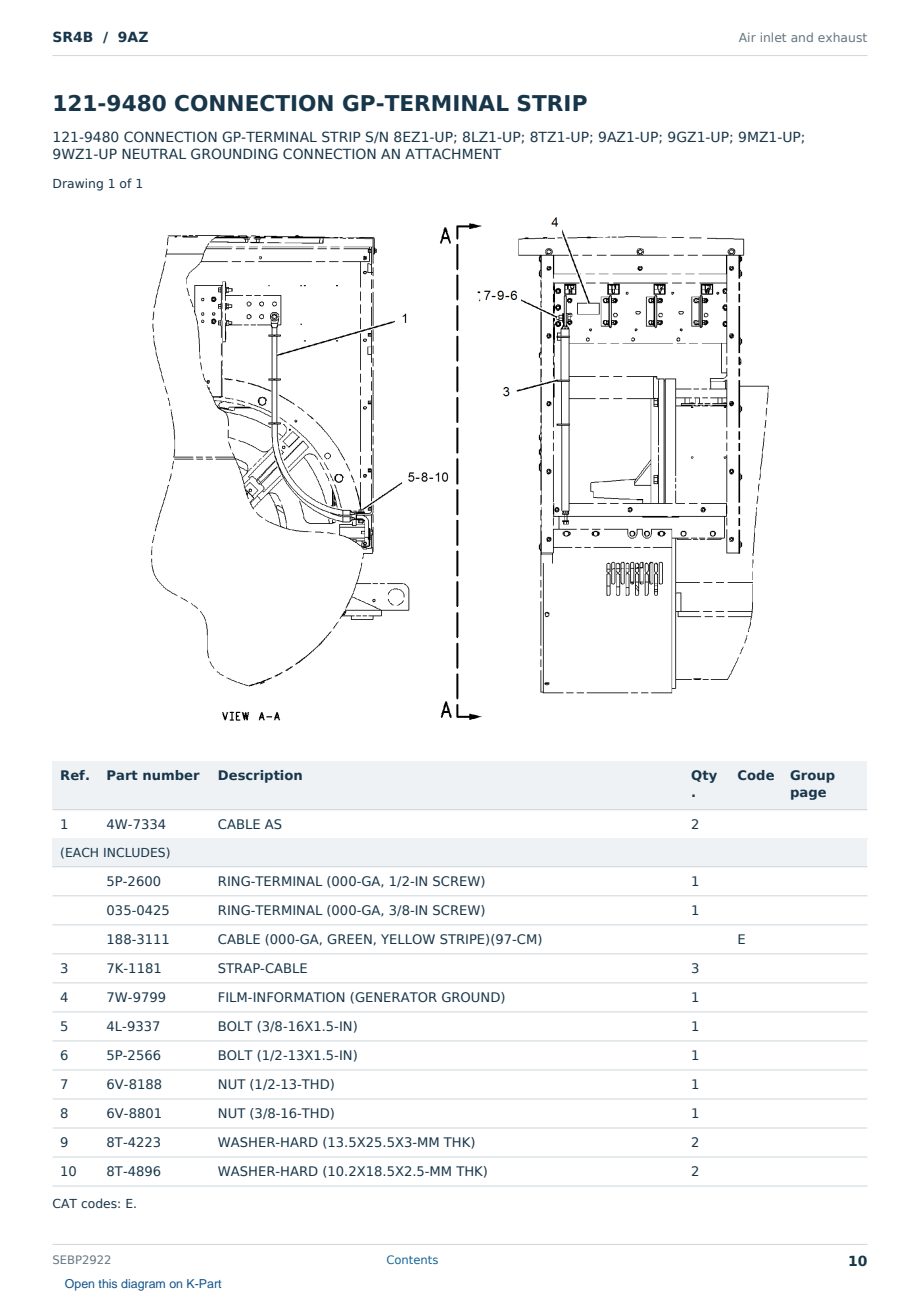 Caterpillar SR4B S/N 9AZ Partsbook SEBP2922 (English) - sample page 10 of 10 Caterpillar SR4B S/N 9AZ Partsbook SEBP2922 (English) - sample page 10 of 10