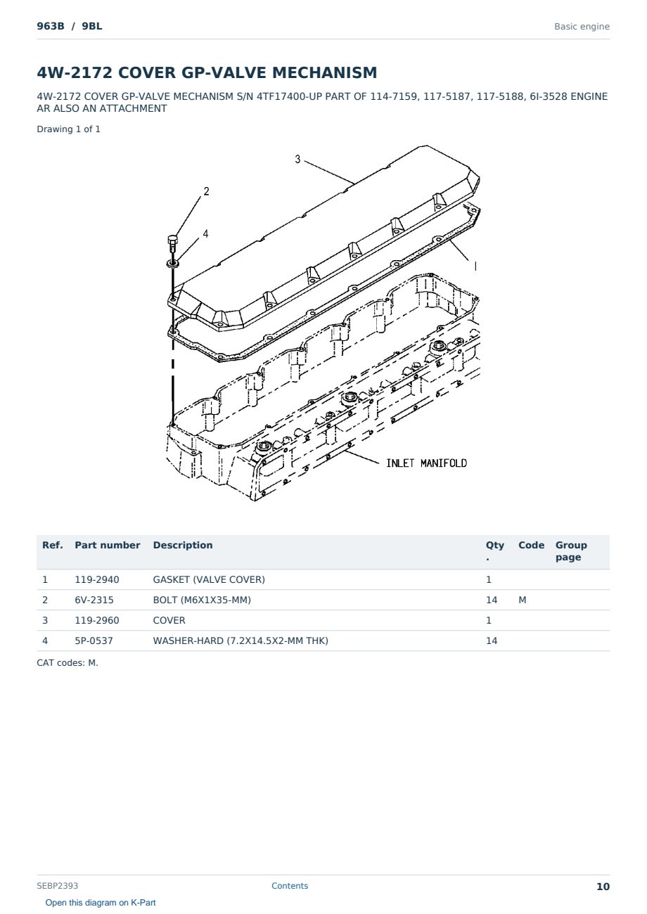 Caterpillar 963B S/N 9BL Partsbook SEBP2393 (English) - sample page 10 of 10 Caterpillar 963B S/N 9BL Partsbook SEBP2393 (English) - sample page 10 of 10