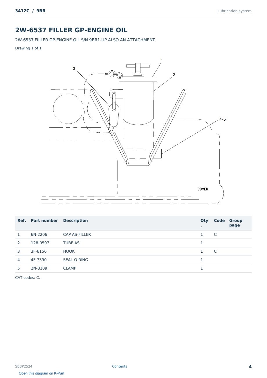 Caterpillar 3412C S/N 9BR Partsbook SEBP2524 (English) - sample page 4 of 10 Caterpillar 3412C S/N 9BR Partsbook SEBP2524 (English) - sample page 4 of 10