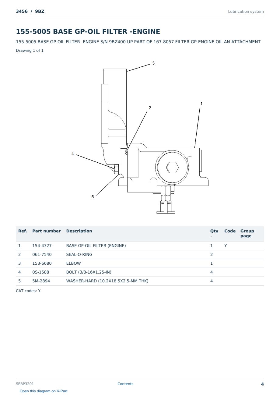Caterpillar 3456 S/N 9BZ Partsbook SEBP3201 (English) - sample page 4 of 10 Caterpillar 3456 S/N 9BZ Partsbook SEBP3201 (English) - sample page 4 of 10