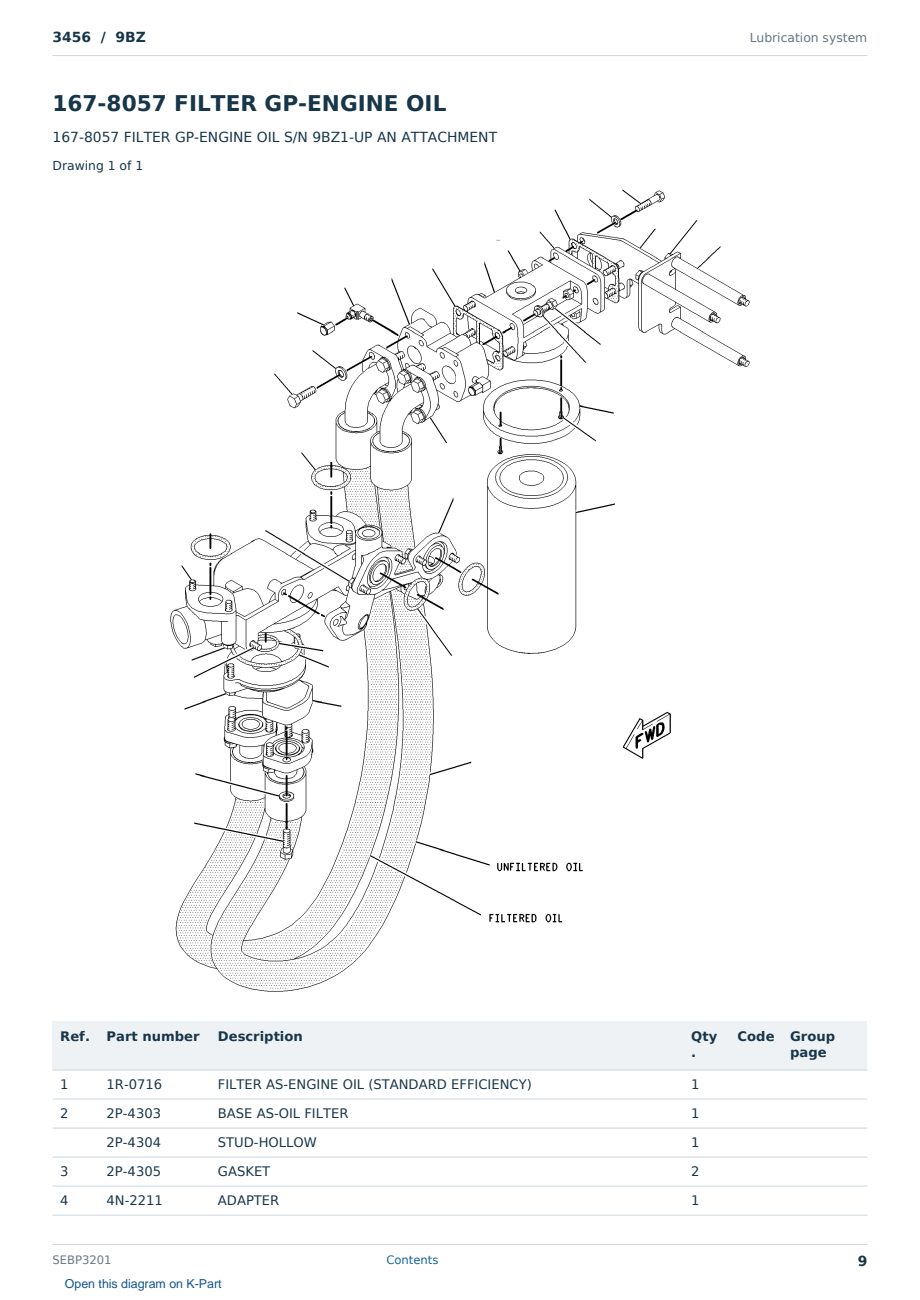 Caterpillar 3456 S/N 9BZ Partsbook SEBP3201 (English) - sample page 9 of 10 Caterpillar 3456 S/N 9BZ Partsbook SEBP3201 (English) - sample page 9 of 10