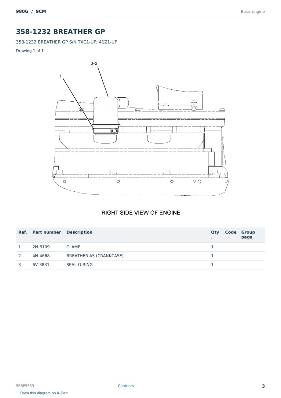 Caterpillar 980G S/N 9CM Partsbook SEBP5539 (English) - sample page 3 of 10 Caterpillar 980G S/N 9CM Partsbook SEBP5539 (English) - sample page 3 of 10