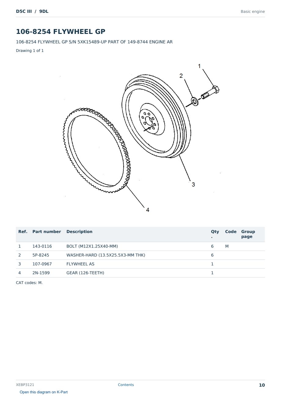 Caterpillar D5C III S/N 9DL Partsbook XEBP3121 (English) - sample page 10 of 10 Caterpillar D5C III S/N 9DL Partsbook XEBP3121 (English) - sample page 10 of 10